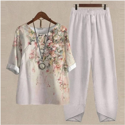 💐✨【S-5XL】 2025 nou set din două piese imprimat 【top + pantaloni】